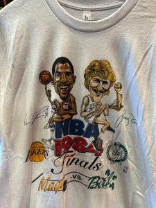 New 80s Style Retro Print NBA 1984 Johnson & Bird Tee