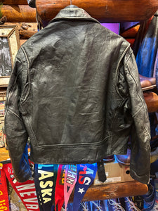 Vintage 70s Biker Leather Jacket, 44 Small - Medium