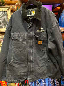 Vintage Carhartt Navy Chore Jacket, XXL Tall