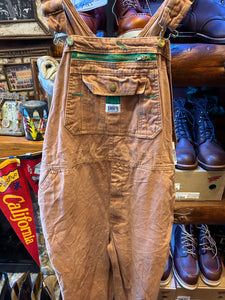 Vintage Liberty Duckcloth Brown Overalls, Waist 43