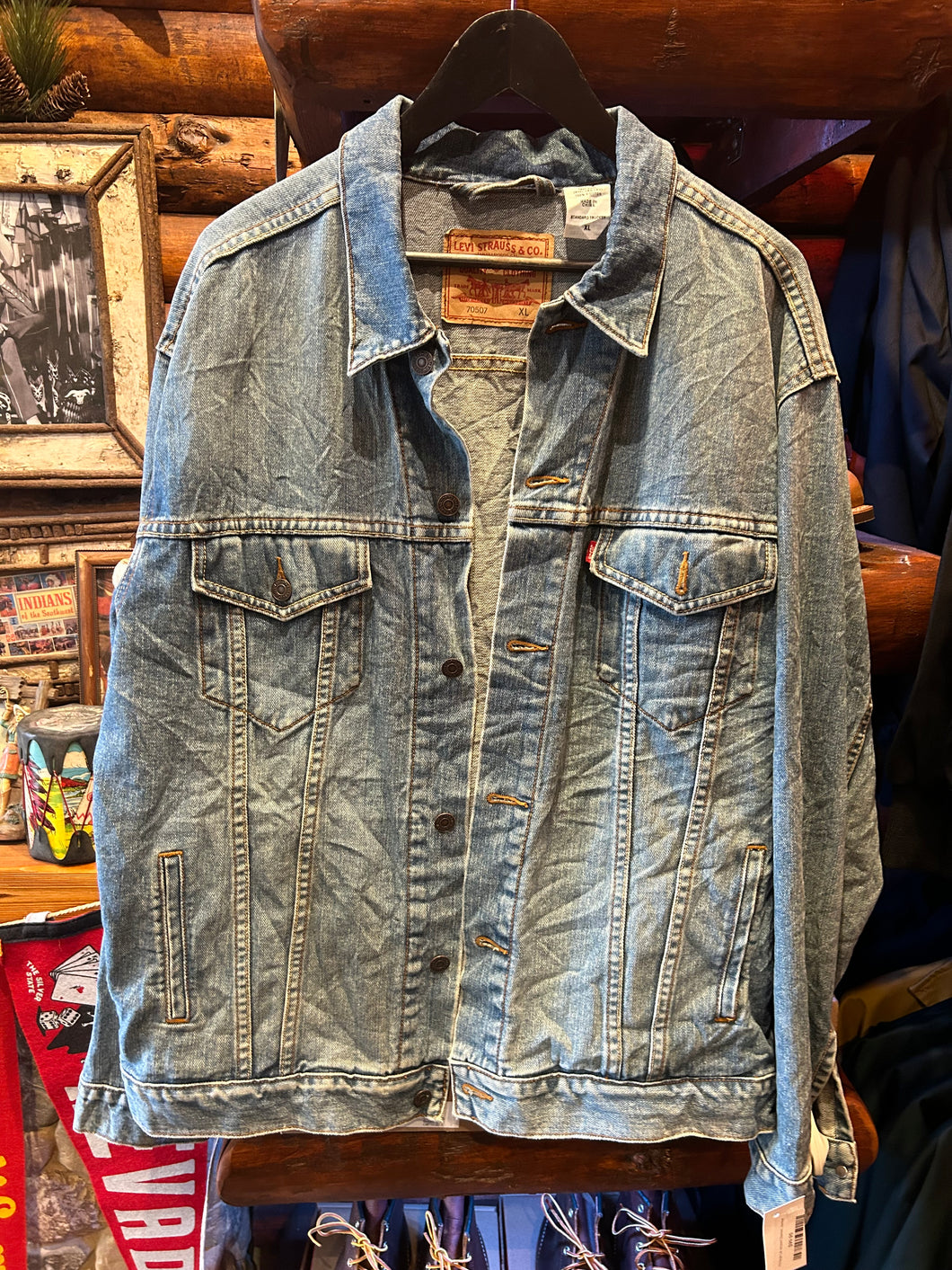 4. Vintage Levis Trucker Longer Denim Jacket, XL