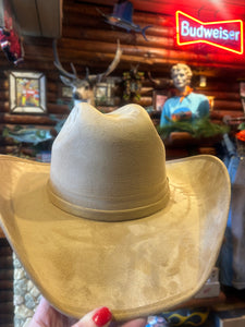 Suede Feel Cowboy Hat Tan, Large