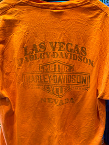 Vintage Harley Orange Pocket Vegas Tee, Large