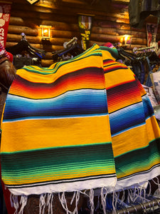 Mexican Yellow Serape Blanket