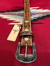 Load image into Gallery viewer, American Bison Brand Brown Tooled Western Belt
