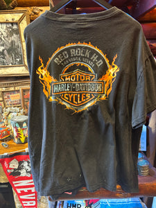 Vintage Flaming Harley Logo, XXL