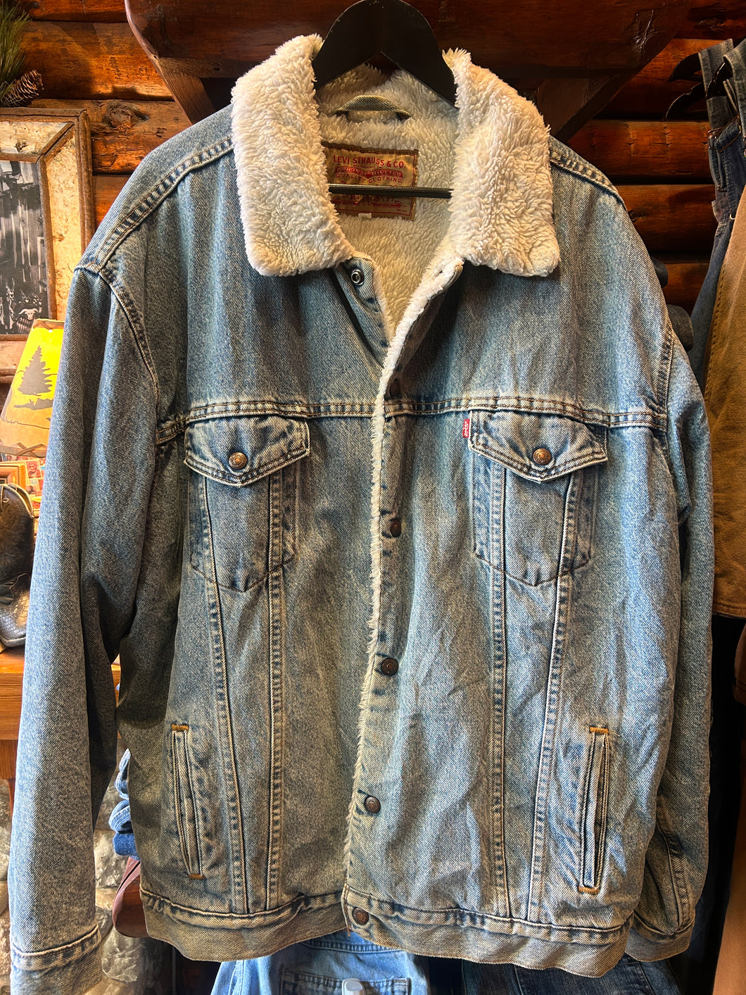 Vintage Levis Sherpa Denim, XXL