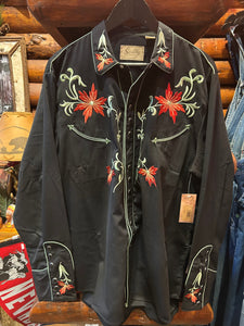 Scully Embroidered Flower Western Shirt, California