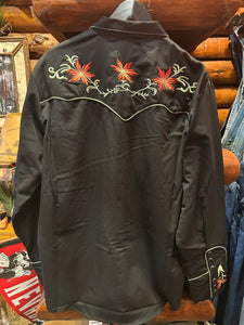 Scully Embroidered Flower Western Shirt, California