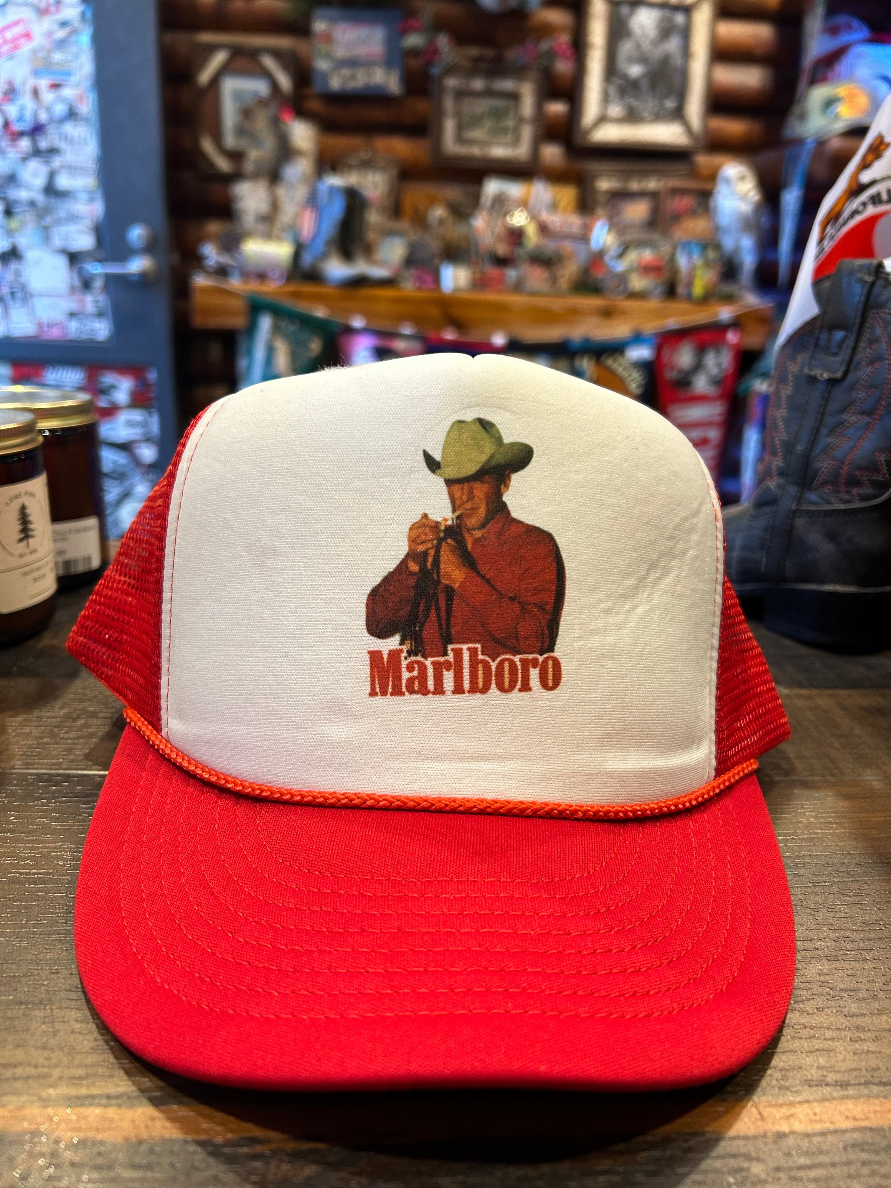 (激レア)80s marlboro cap usa vintage Vintage 80s Red Corduroy Marlboro Cigarettes Tobacco Sports