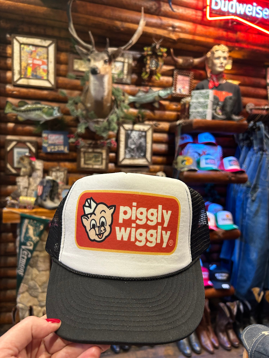 Piggly Wiggly Black Trucker Cap, Georgia USA