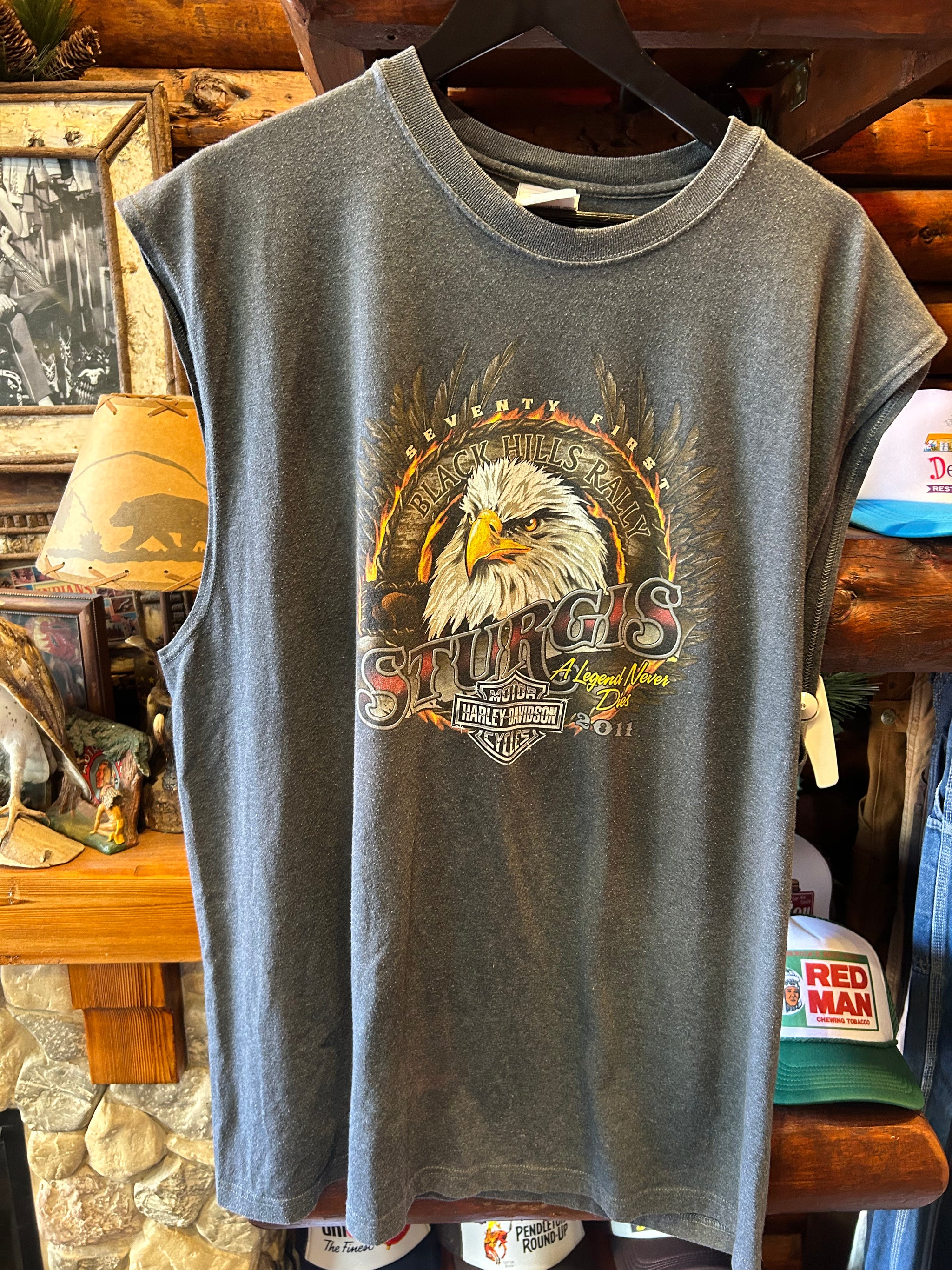バイクウェア・装備 Harley-Davidson vintage Tshirt80s USA Vintage PHASE 2 Leather Motorcycle Jacket. XL 80s USA Flag