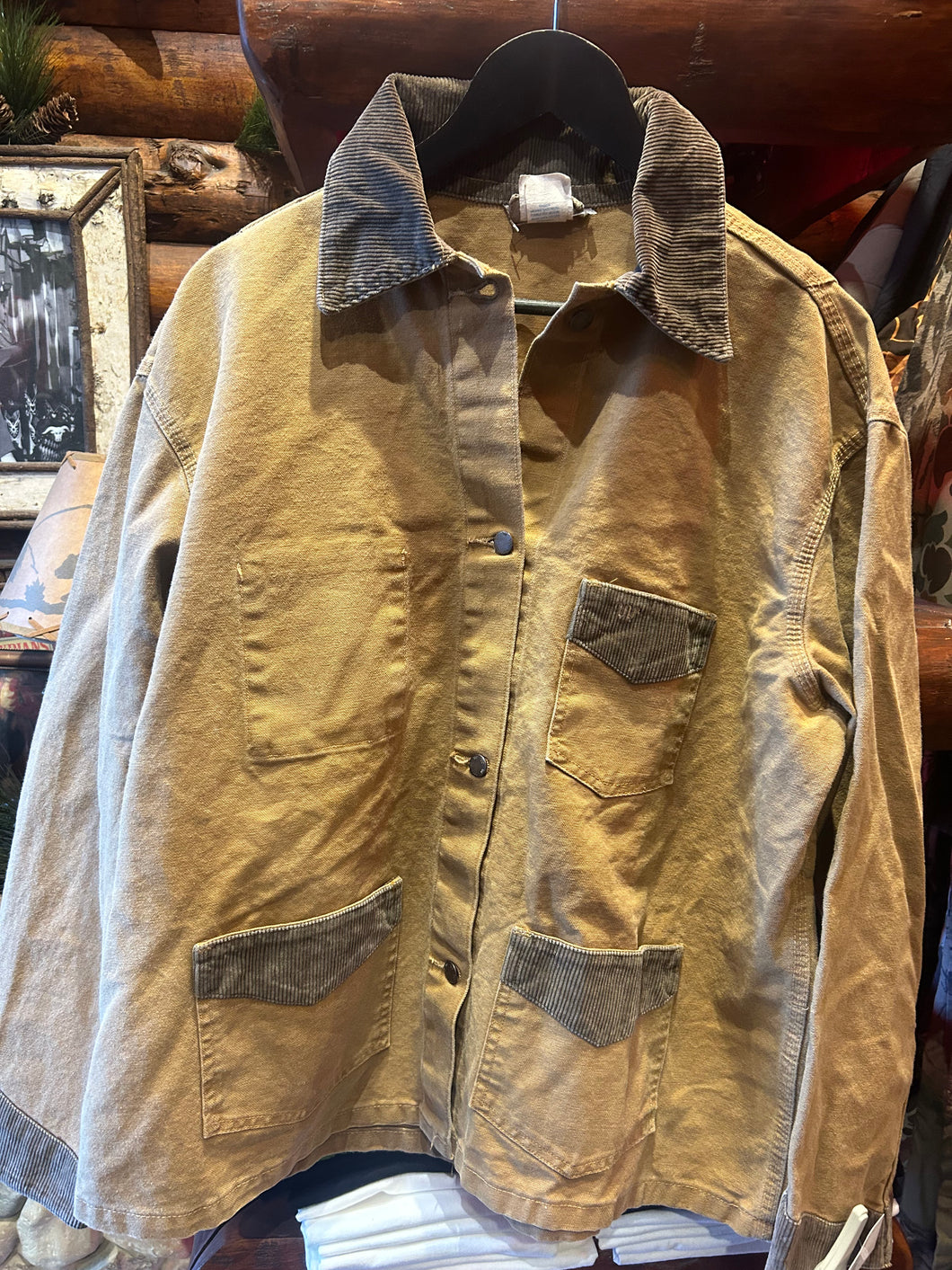 Vintage Barn Chore Jacket Cord Collar, XL