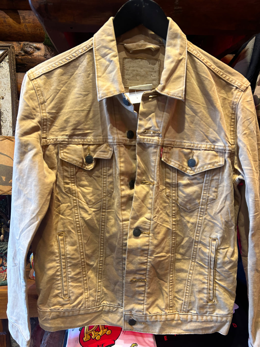 Vintage Levis Tan Trucker Jacket, Medium
