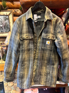 Vintage Carhartt Sherpa Lined Plaid Jacket, S-M