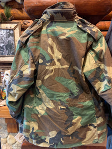 10. Vintage Army M-65 Jungle Camo Jacket, Small.