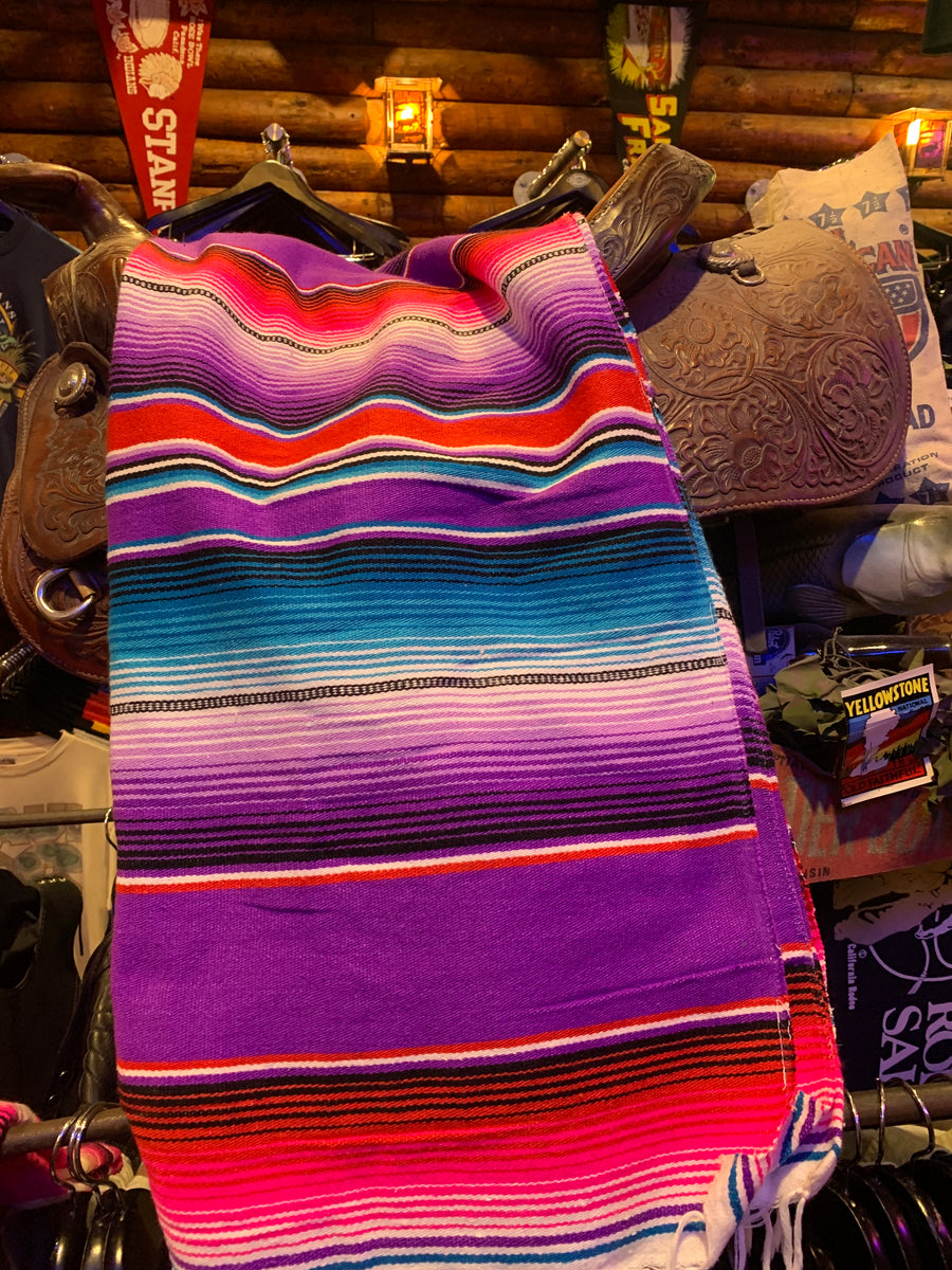 Mexican Serape Blanket. Dark Lilac Midwest Trader