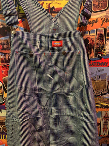 18. Vintage Dickies Hickory Stripe Overalls, Waist 44.