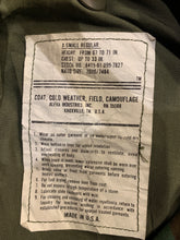 Load image into Gallery viewer, 22. Vintage US Army M-65 Jungle Camo Field Jacket, XSmall Regular
