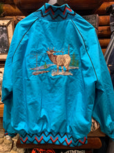 Load image into Gallery viewer, Vintage Turquoise Deer Embroidered Blanket Lined Ranch Southwest Jacket, XXL. FREE POSTAGE

