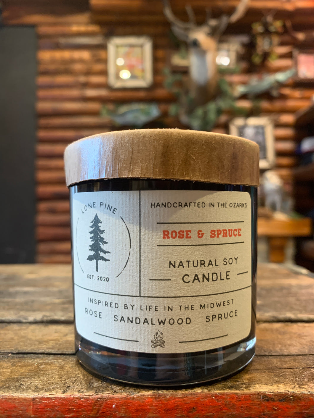 American Heritage Rose & Spruce Soy Candle, USA