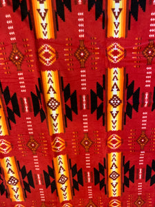 Navajo Style Polar Fleece Blanket - Red