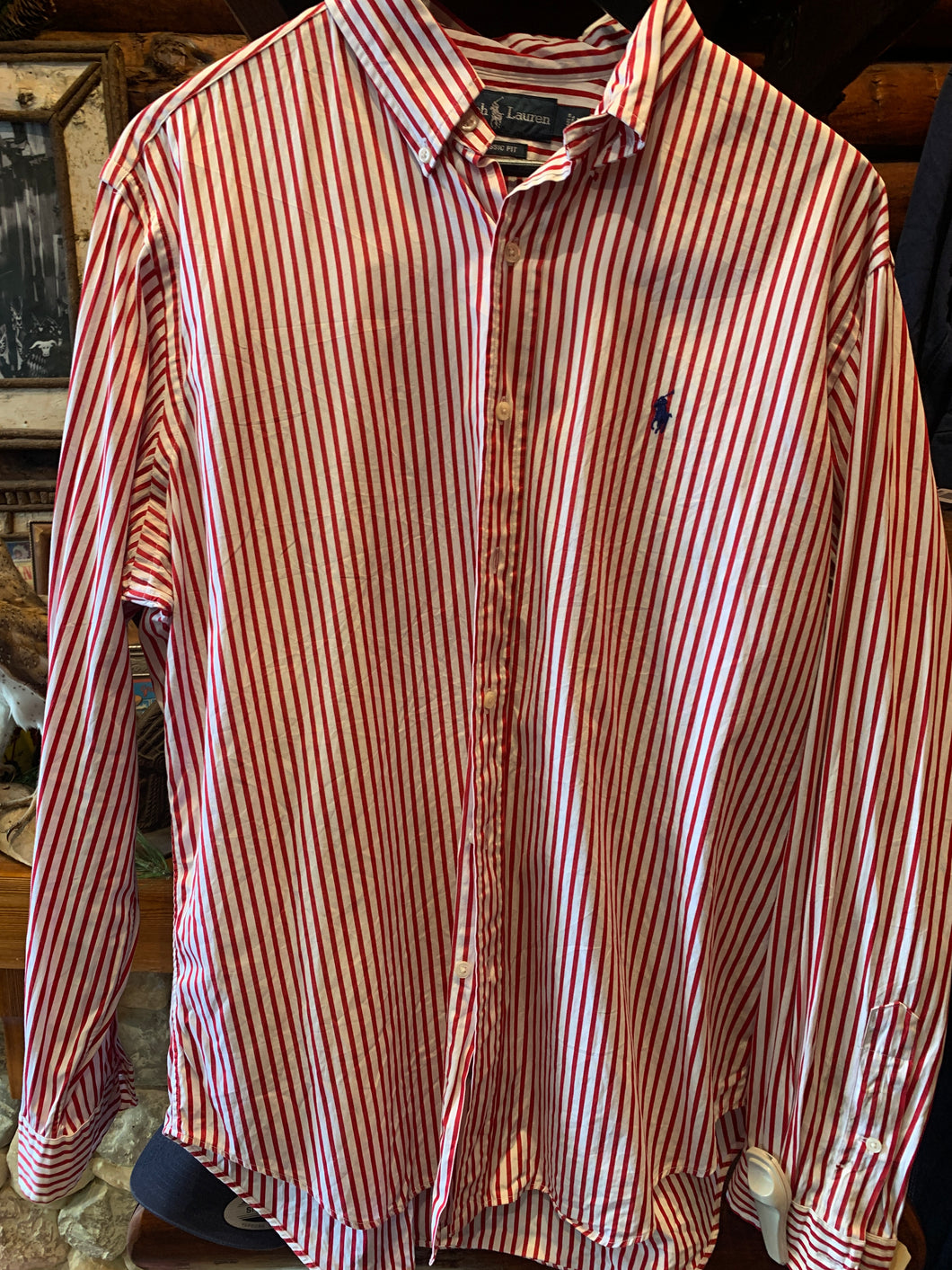 Vintage Ralph Lauren Red & White Stripe, Large