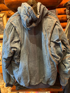 Vintage Wolverine Insulated Heavy Denim Hooded Workwear, Large