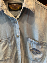 Load image into Gallery viewer, Vintage Harley Davidson Denim Shirt, Small
