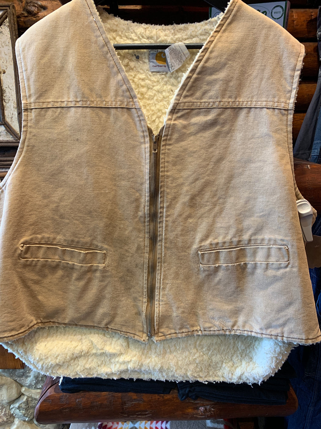 Vintage Carhartt Sherpa Lined Workwear Duckcloth Vest, XXL. FREE POSTAGE