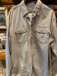 Vintage Carhartt Grey Fire Resistant Shirt, XL Long