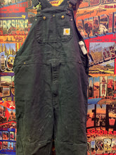 Load image into Gallery viewer, Vintage Cahartt Black Double Knee Duckcloth Overalls, Waist 42. FREE POSTAGE
