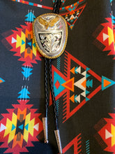 Load image into Gallery viewer, BT213 German Silver, Gold &amp; Abalone Eagle Bolo Tie
