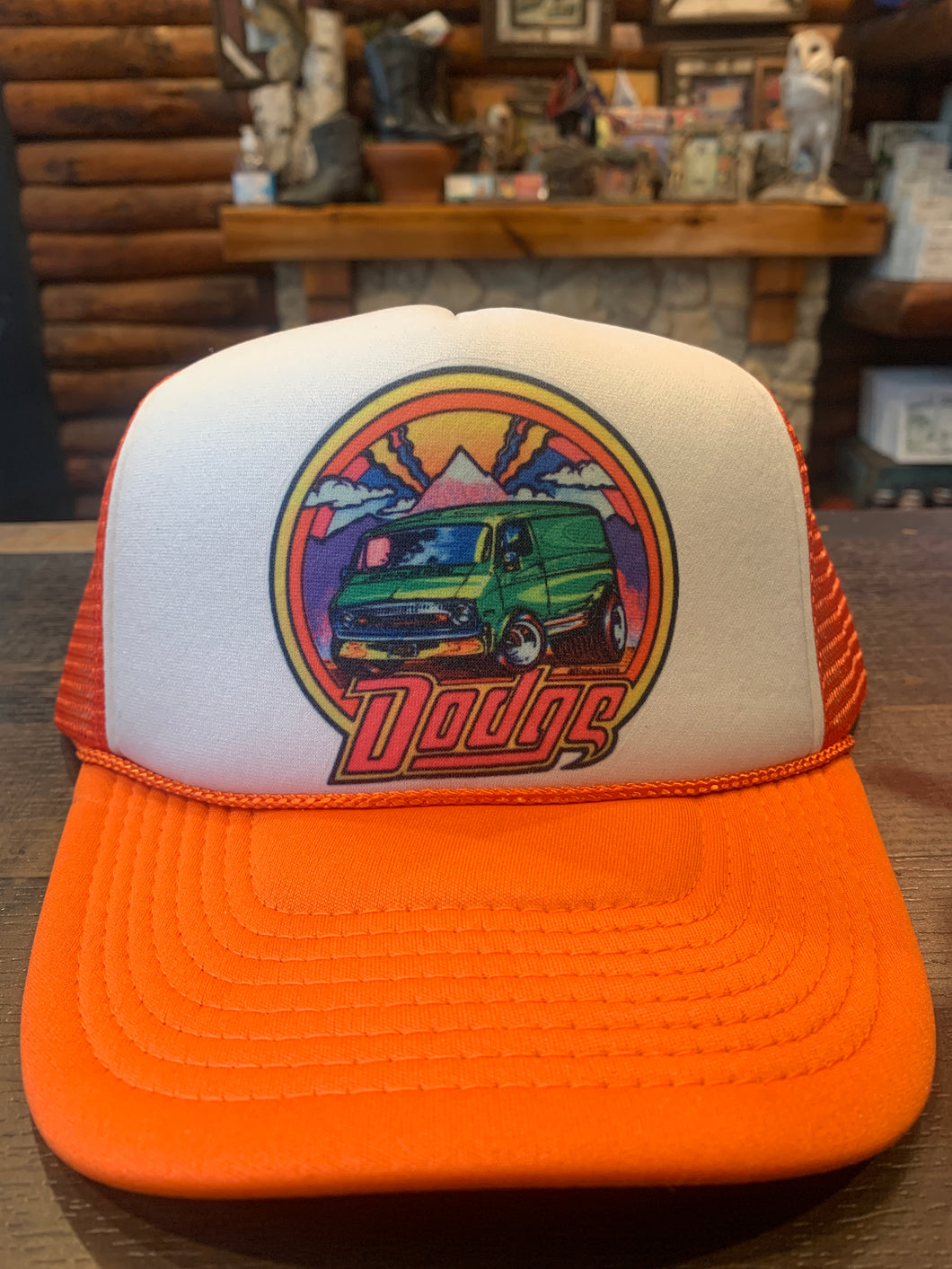 New Dodge Orange/Wh USA Trucker Cap