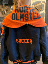 Load image into Gallery viewer, Vintage College Jacket 32. Holloway Brand. North Olsmsted Soccer. XL fits like Large

