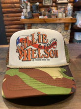 Load image into Gallery viewer, New Willie Nelson &amp; Fam 1982 Camo USA Trucker Hat

