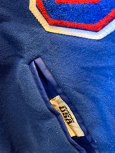 Load image into Gallery viewer, Vintage Epic Bright Blue M C Letterman Jacket, M-L. FREE POSTAGE
