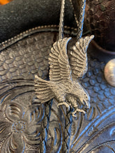 Load image into Gallery viewer, BT119 Pewter Flying Eagle Bolo Tie with Silver Tips. USA Import
