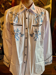 Red Star Rodeo Fully Embroidered Western Shirt. Import