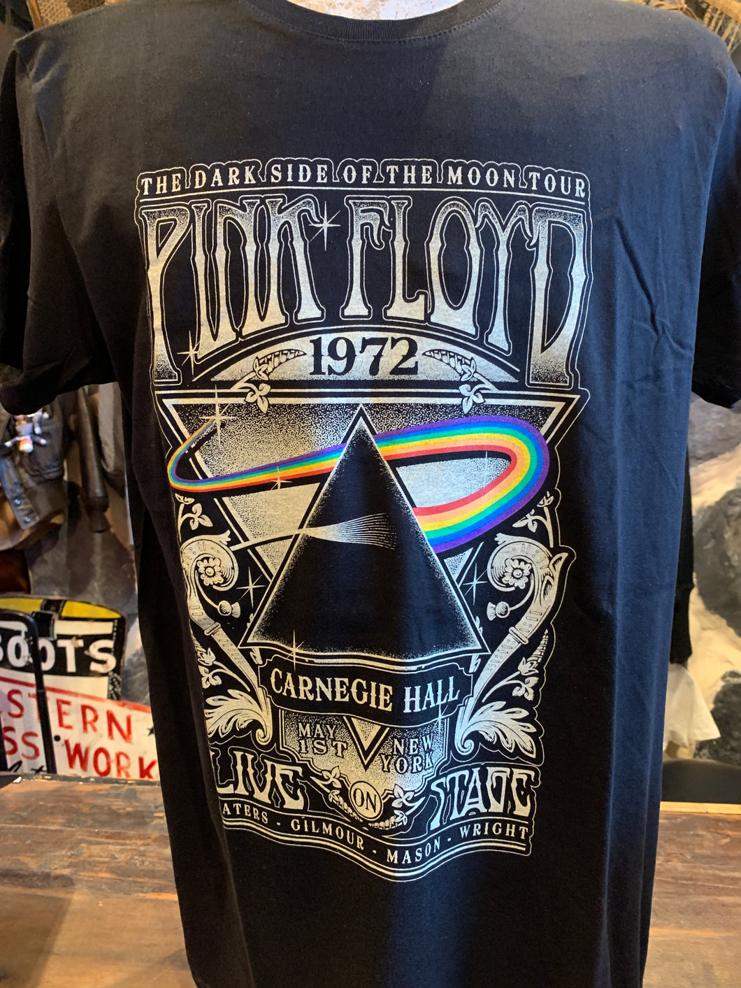 Pink Floyd, Carnegie Hall, NY 1972 Black Tshirt