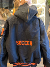 Load image into Gallery viewer, Vintage College Jacket 32. Holloway Brand. North Olsmsted Soccer. XL fits like Large
