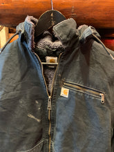 Load image into Gallery viewer, Vintage Carhartt Black Sherpa Lined Detach Hood Jacket, Small. FREE POSTAGE
