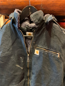 Vintage Carhartt Black Sherpa Lined Detach Hood Jacket, Small. FREE POSTAGE