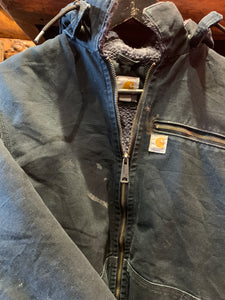 Vintage Carhartt Black Sherpa Lined Detach Hood Jacket, Small. FREE POSTAGE