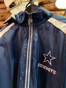 Pro Player Dallas Cowboys Vintage Large Jacket Zip Off Hood