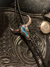 Load image into Gallery viewer, Steer &amp; Turquoise Bolo Tie
