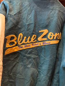 Vintage Green - Blue Zone Blues Club Letterman, Large