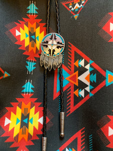 BT604 Shield & Feather Bolo Tie. USA Import