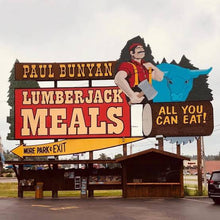 Load image into Gallery viewer, Vintage Paul Bunyan&#39;s Steakhouse Letterman Jacket, XL
