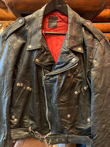 Vintage Biker Jacket Red Lining, M-L